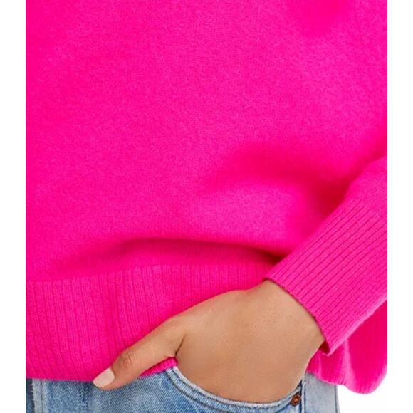 Aqua Cashmere Ti Amo Crew Neck Pink 100% Cashmere Sweater Size XS Exclusive - Picture 12 of 13